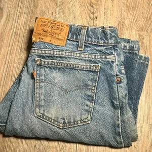 80s Levis Light Wash 550 Jeans Orange Tab USA Made Faded Distressed